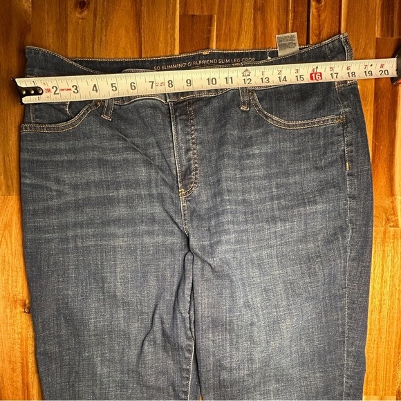 Chicos So Slimming Girlfriend Slim Leg Crop Stretch Med Blue Denim Jeans 2.5 14 - Picture 6 of 11